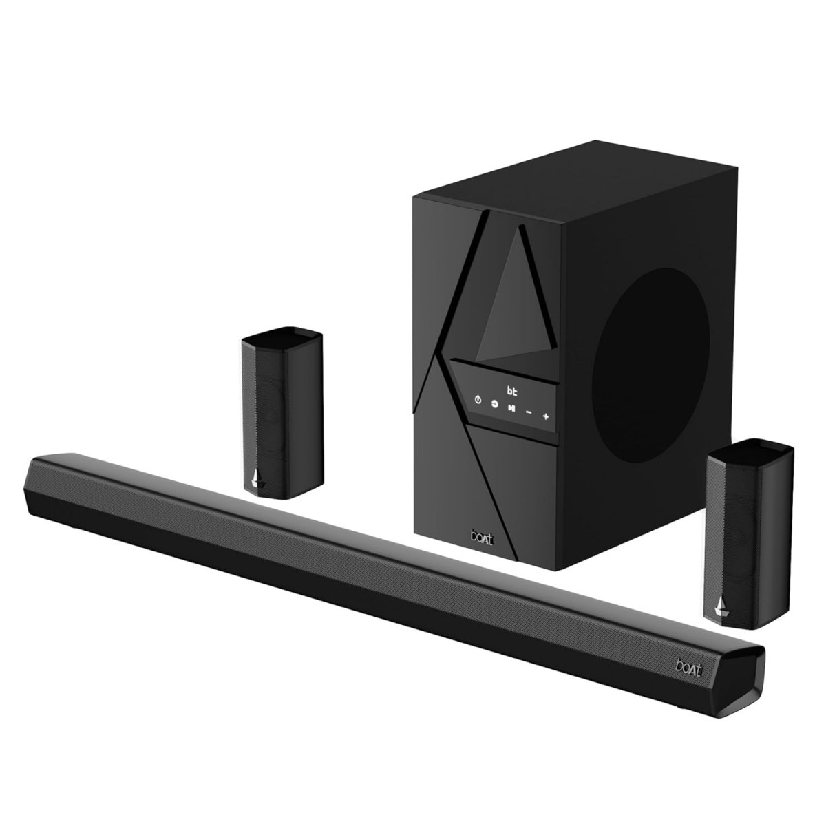 boAt Aavante Bar 3600 Bluetooth Soundbar w 500W RMS Signature Sound51 Channel Surround SoundBTv53 Wall Mountable DesignBassTreble ControlsMaster Remote ControlPremium Black