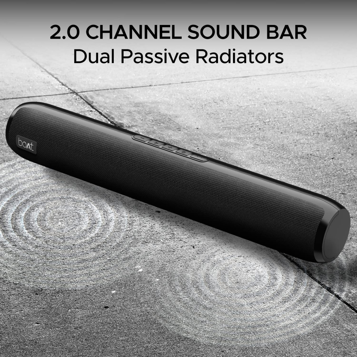 boAt Aavante Bar 610 Bluetooth Soundbar with 25W RMS Signature Sound 20 Channel with Dual Passive Radiators Upto 7 Hours Playback  Multi ConnectivityCharcoal Black