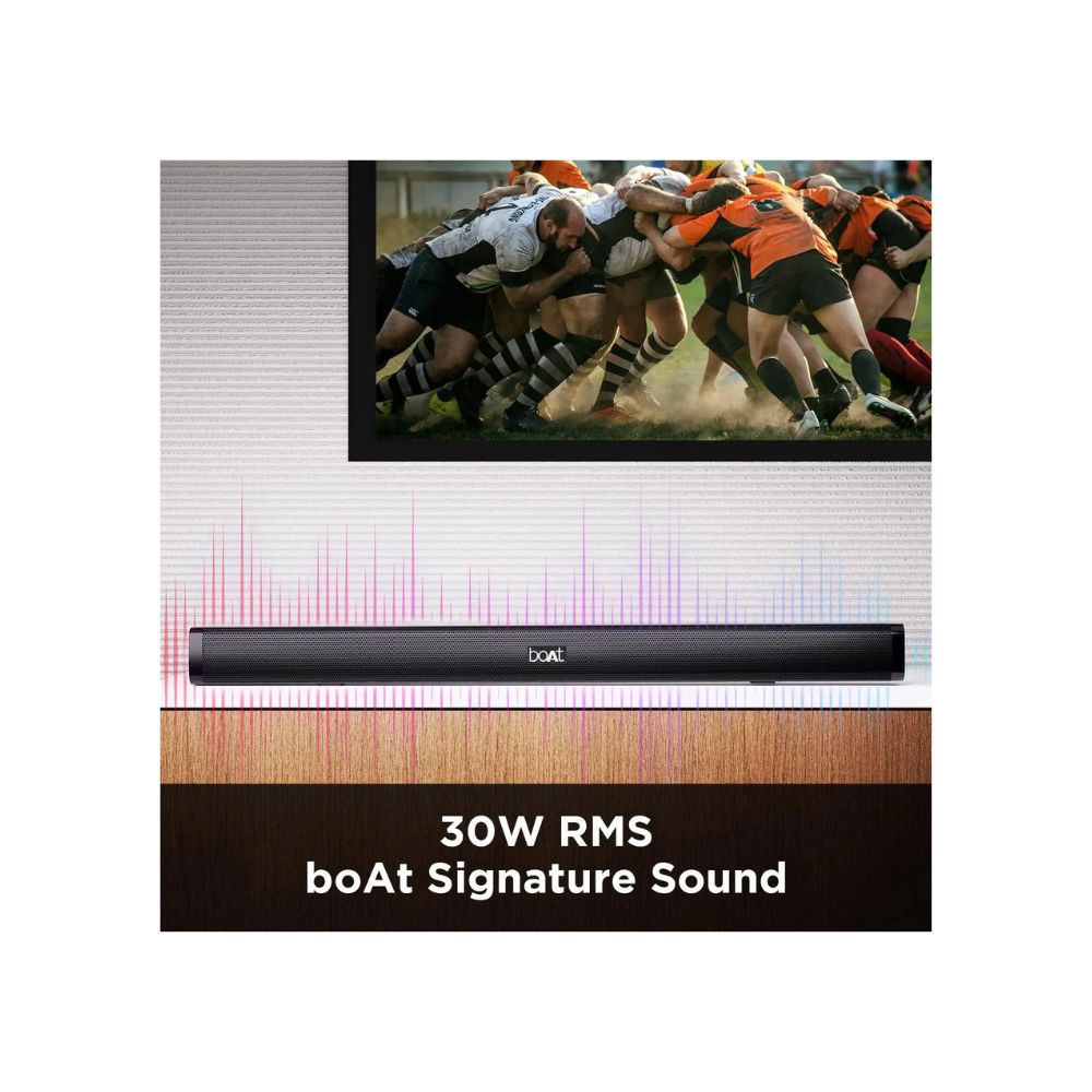 boAt Aavante Bar 900 Bluetooth Soundbar with 30W RMS, 2.0 Channel, Multiple Connectivity(Premium Black)