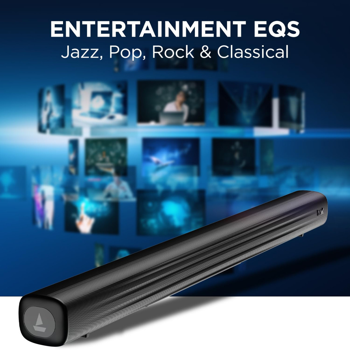 boAt Aavante Bar Rhythm Soundbar with 60W RMS Signature Sound 20 Channel Multi-Connectivity ModesUSB HDMI Aux BT v53 EQ Modes Bass  Treble Controls  Remote ControlCarbon Black