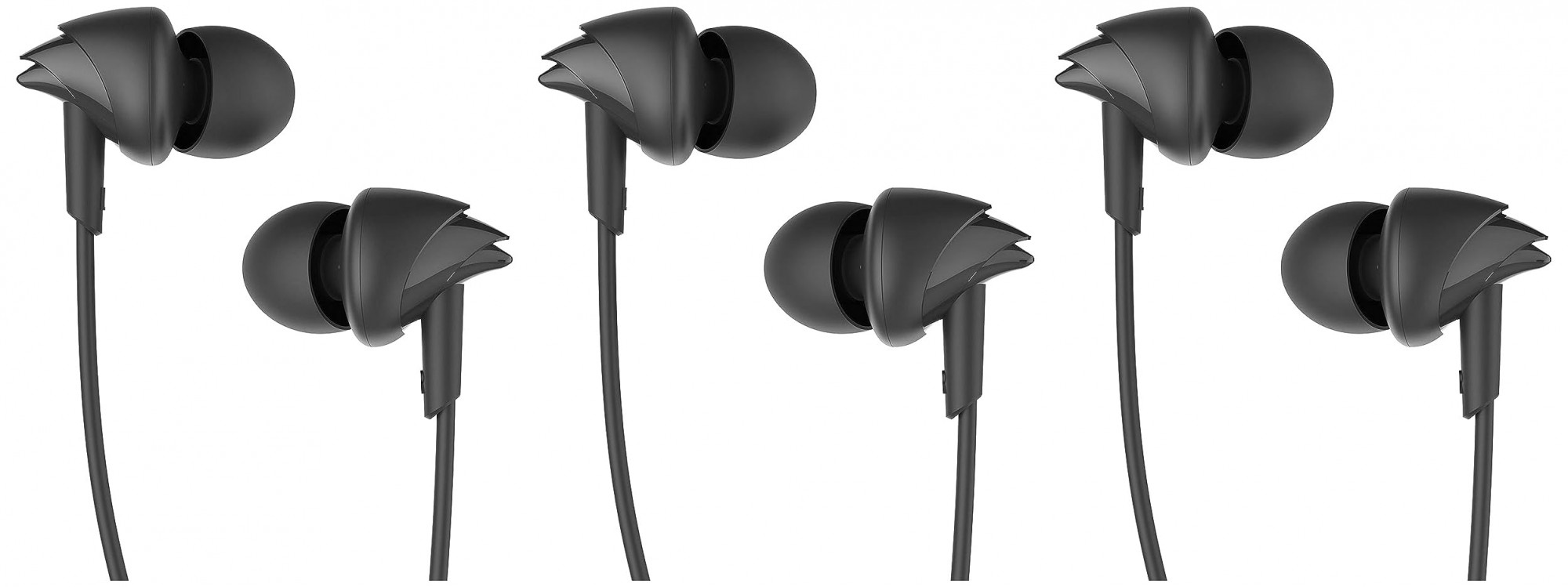 boAt BassHeads 100 in-Ear Wired Headphones with Mic (Black) (Pack of 3)