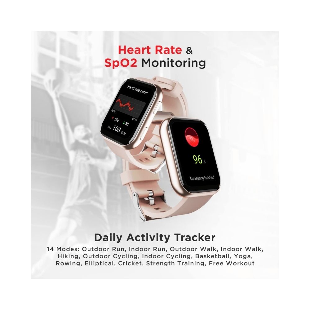 boAt Blaze Smartwatch with 1.75â HD Display, Fast Charge, Apollo 3 Blue Plus Processor, 24x7 Heart Rate & SpO2 Monitor(Cherry Blossom)