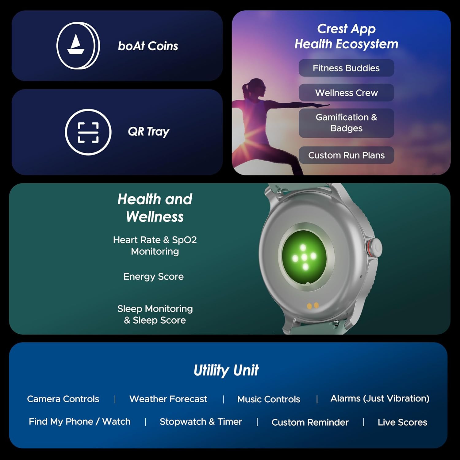 boAt Lunar Discovery w 139 35 cm HD Display Turn-by-Turn Navigation DIY Watch Face Studio Bluetooth Calling Emergency SOS QR Tray Smart Watch for Men  WomenMint Green