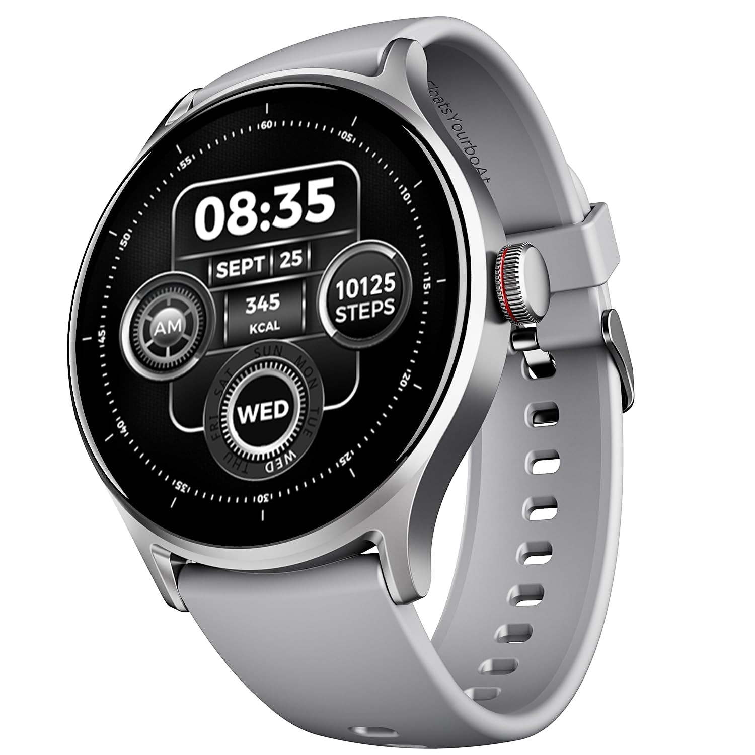 boAt Lunar Vista w 152 38 cm HD Display Advanced Bluetooth Calling Functional Crown100 Sports Mode Always on Display Heart Rate  Sp02 Monitoring Smart Watch for Men  WomenCool Grey