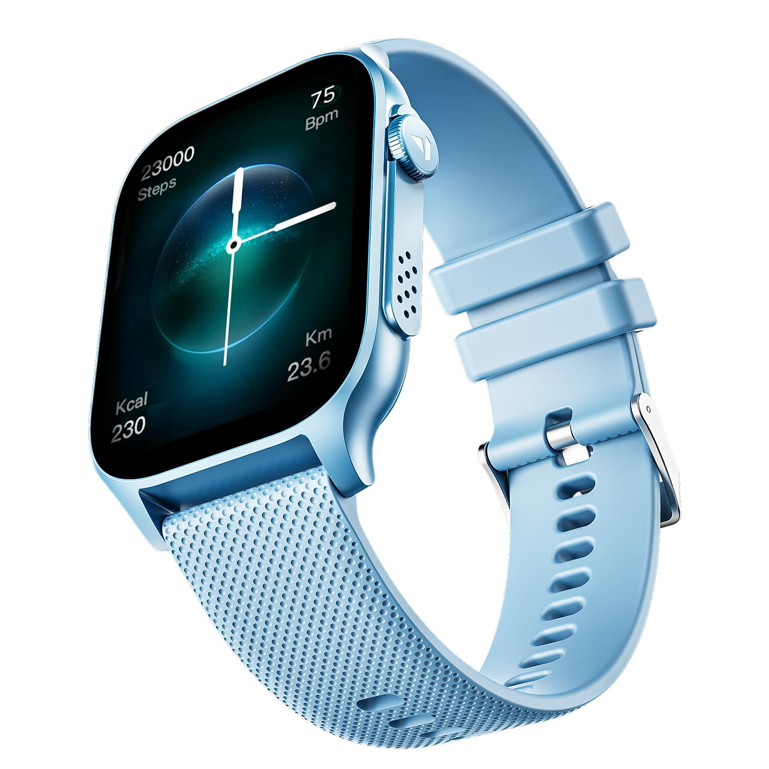 boAt New Launch Ultima Ember Smartwatch w 196 497 cm AMOLED Display Personalized Fitness Nudges Functional Crown 100 Sports Modes Custom Watch Faces Mist Blue