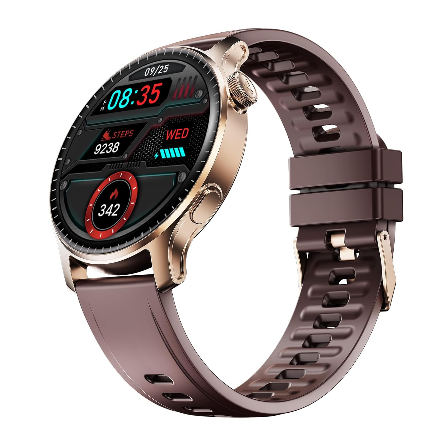 boAt New Launch Ultima Prime Smartwatch with 143 AMOLED Display Personalized Fitness Nudges Functional Crown100 Sports Modes Watch Face Studio Royal Berry Brown