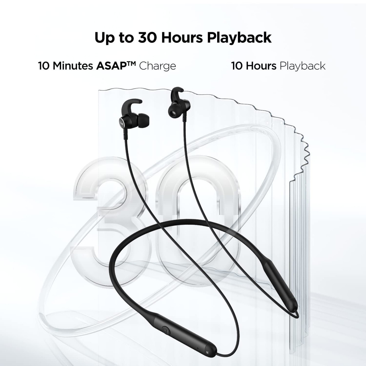 boAt Rockerz 330 in-Ear Bluetooth Neckband with Upto 30 Hours Playtime ASAP Charge Signature Sound Dual Pairing  IPX5 with Mic Active Black