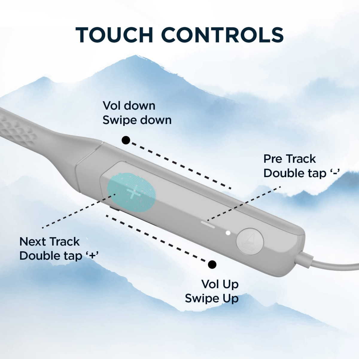 boAt Rockerz Apex Bluetooth Wireless in Ear Earphones with Spatial Bionic Sound Powered by Dirac Virtuo Touch Sensors Beast Mode ENx Tech30H PlaytimeASAP ChargeClassic Grey
