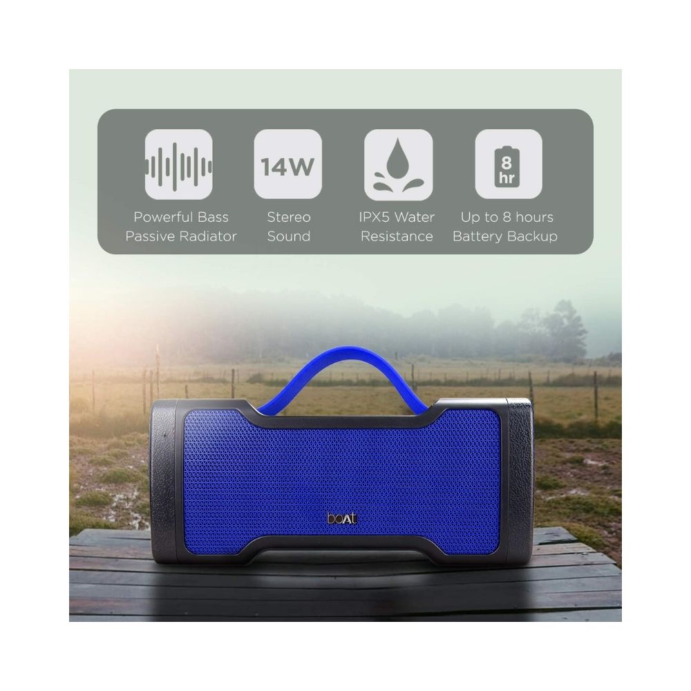 boAt Stone 1000 14W Bluetooth Speaker with 8 Hours Playback Bluetooth v50 IPX5 Water ResistanceBlue