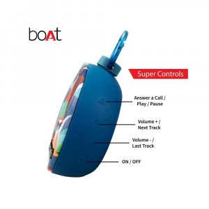 boAt Stone 260 4W Bluetooth Speaker with Upto 9 Hours Playback, IPX5 and Carabiner(Prism)