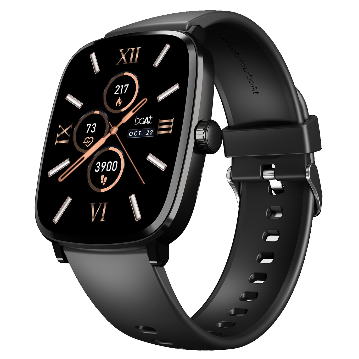 boAt Ultima Regal w 201510 cm Crystal-Clear AMOLED Display 1000 NITS BrightnessPremium Metal Body Functional Crown 100 Sports Modes Fitness Smart Watch for Men  Women Active Black