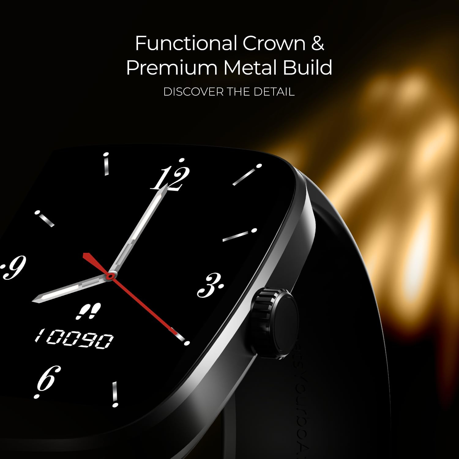 boAt Ultima Regal w 201510 cm Crystal-Clear AMOLED Display 1000 NITS BrightnessPremium Metal Body Functional Crown 100 Sports Modes Fitness Smart Watch for Men  Women Active Black