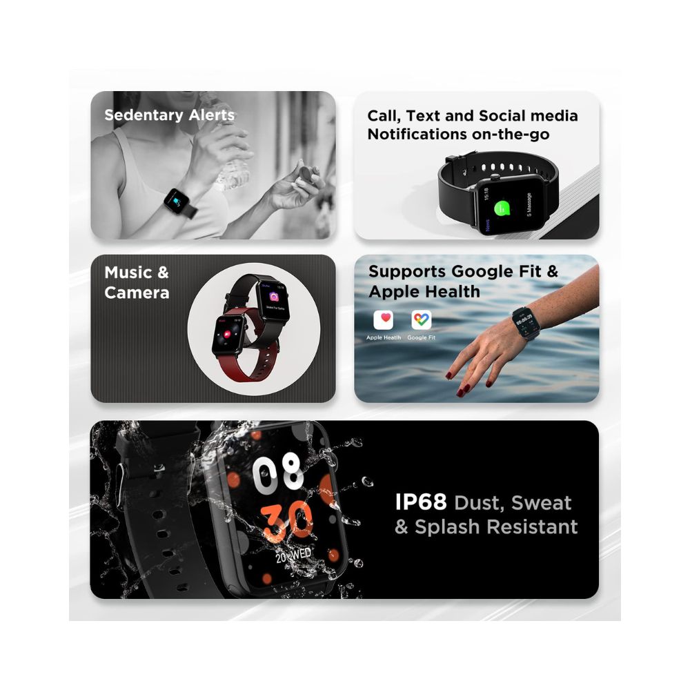 boAt Wave Lite Smartwatch with 1.69 Inches HD Display, Heart Rate & SpO2 Level Monitor (Active Black)