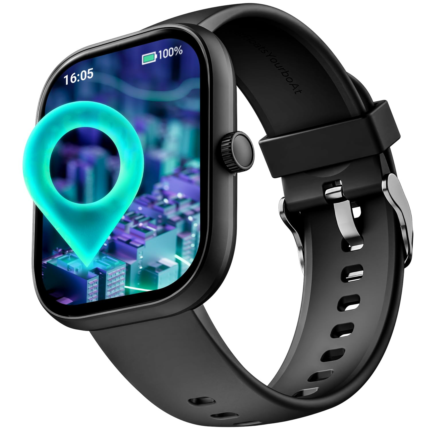 Boat Wave Sigma 3 wTurn-by-Turn Navigation 201 51 cm HD Display Bluetooth Calling Crest OS QR Tray Watch Face Studio Coins Emergency SOS Smart Watch for Men  WomenActive Black