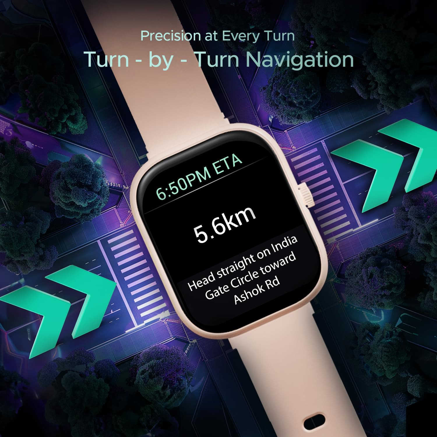 Boat Wave Sigma 3 wTurn-by-Turn Navigation 201 51 cm HD Display Bluetooth Calling Crest OS QR Tray Watch Face Studio Coins Emergency SOS Smart Watch for Men  WomenCherry Blossom