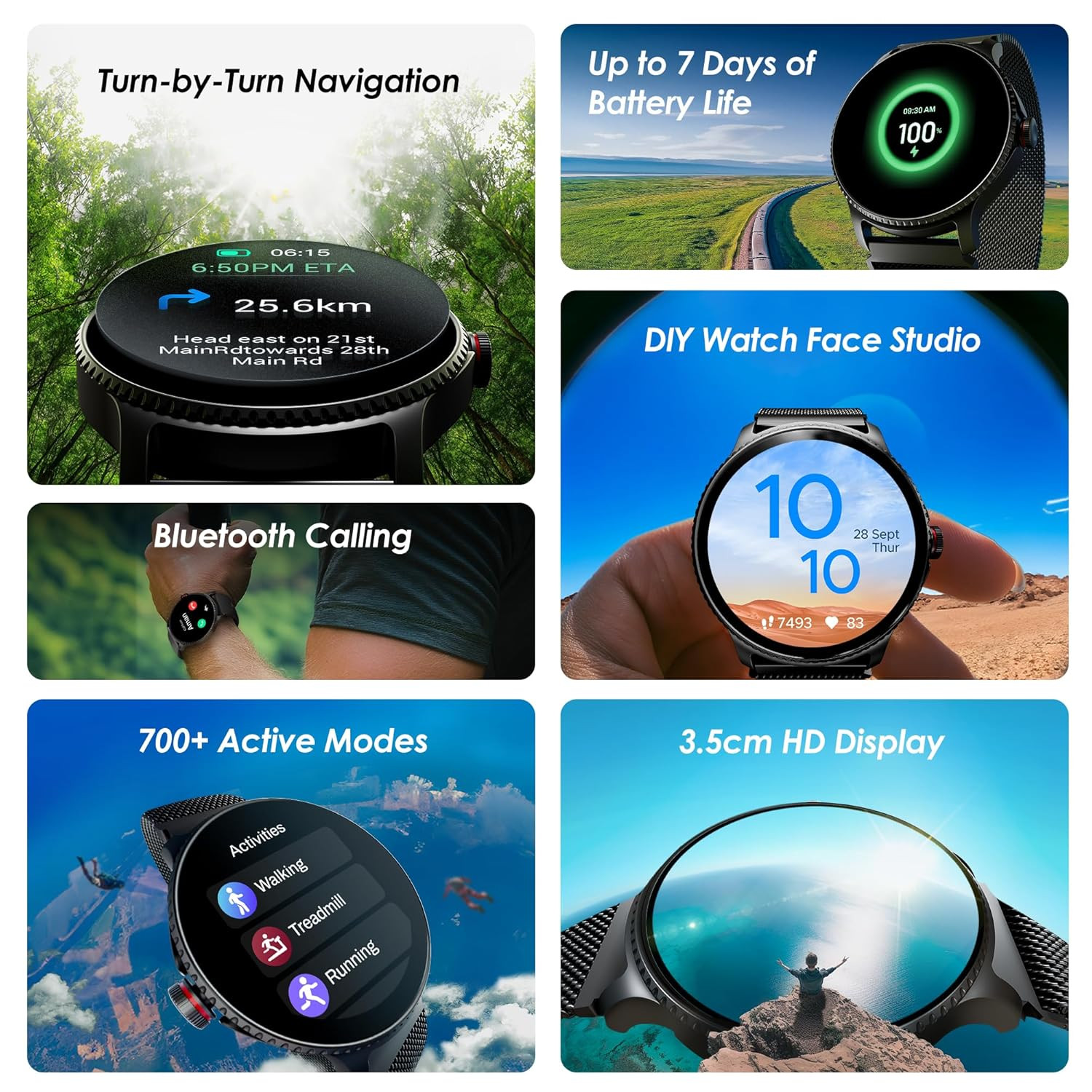 Boat Wave Sigma 3 wTurn-by-Turn Navigation 201 51 cm HD Display Bluetooth Calling Crest OS QR Tray Watch Face Studio Coins Emergency SOS Smart Watch for Men  WomenCool Grey
