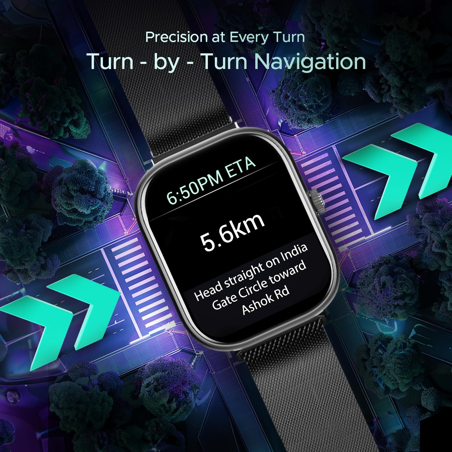 Boat Wave Sigma 3 wTurn-by-Turn Navigation 201 51 cm HD Display BT Calling Crest OS QR Tray Watch Face Studio Coins Emergency SOS Smart Watch for Men  WomenMetal Black