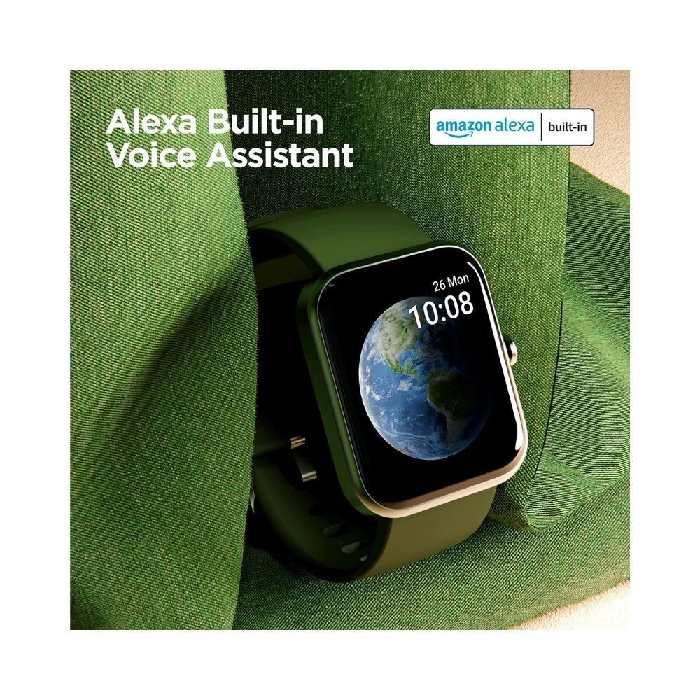 boAt Xtend Smartwatch with Alexa Built-in, 1.69 HD Display (Olive Green)