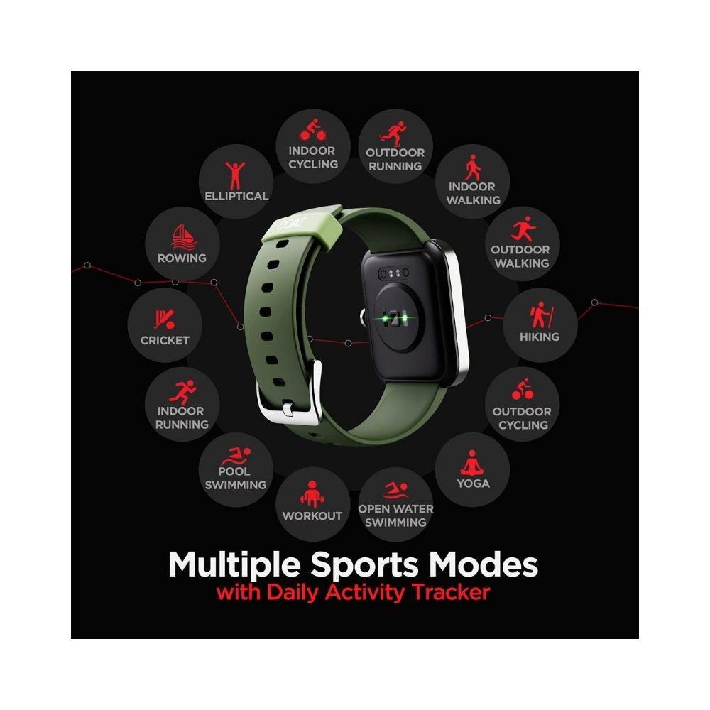 boAt Xtend Smartwatch with Alexa Built-in, 1.69 HD Display (Olive Green)