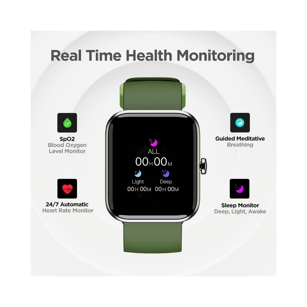 boAt Xtend Smartwatch with Alexa Built-in, 1.69 HD Display (Olive Green)
