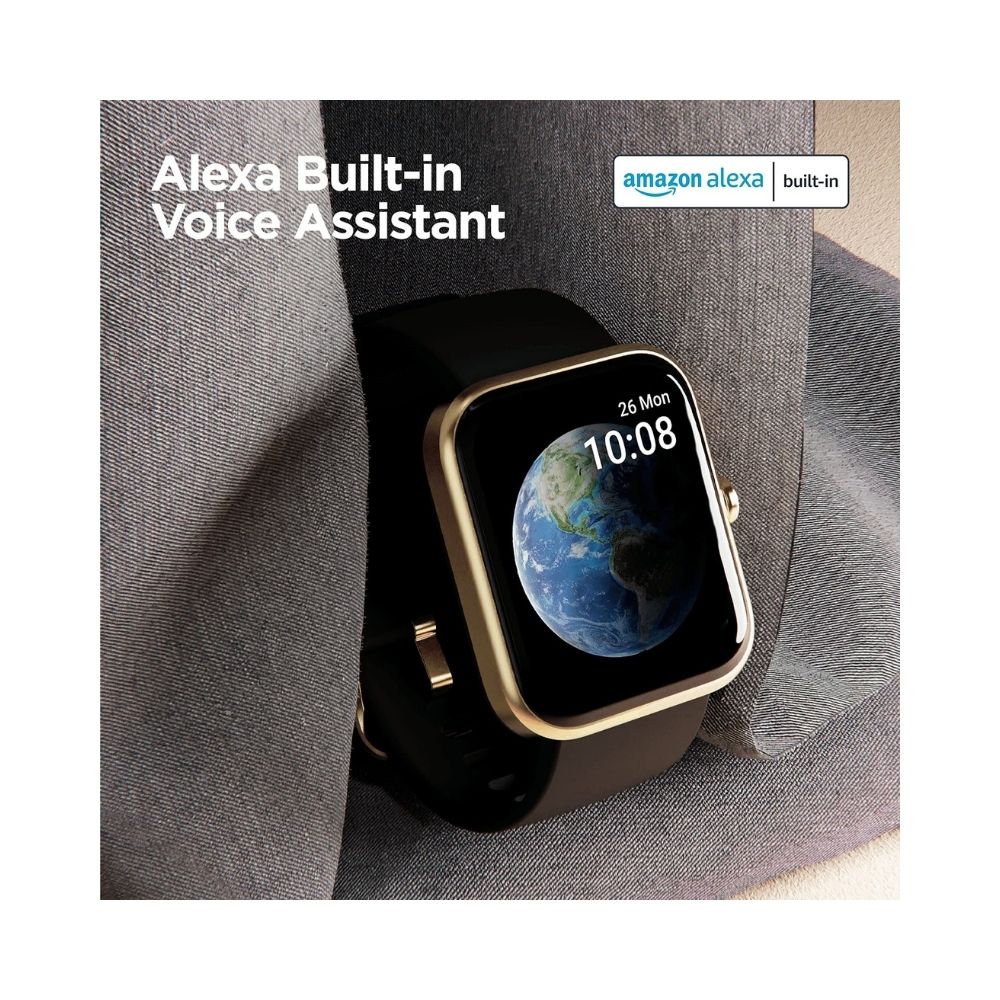 boAt Xtend Smartwatch with Alexa Built-in, 1.69â HD Display (Pitch Black)