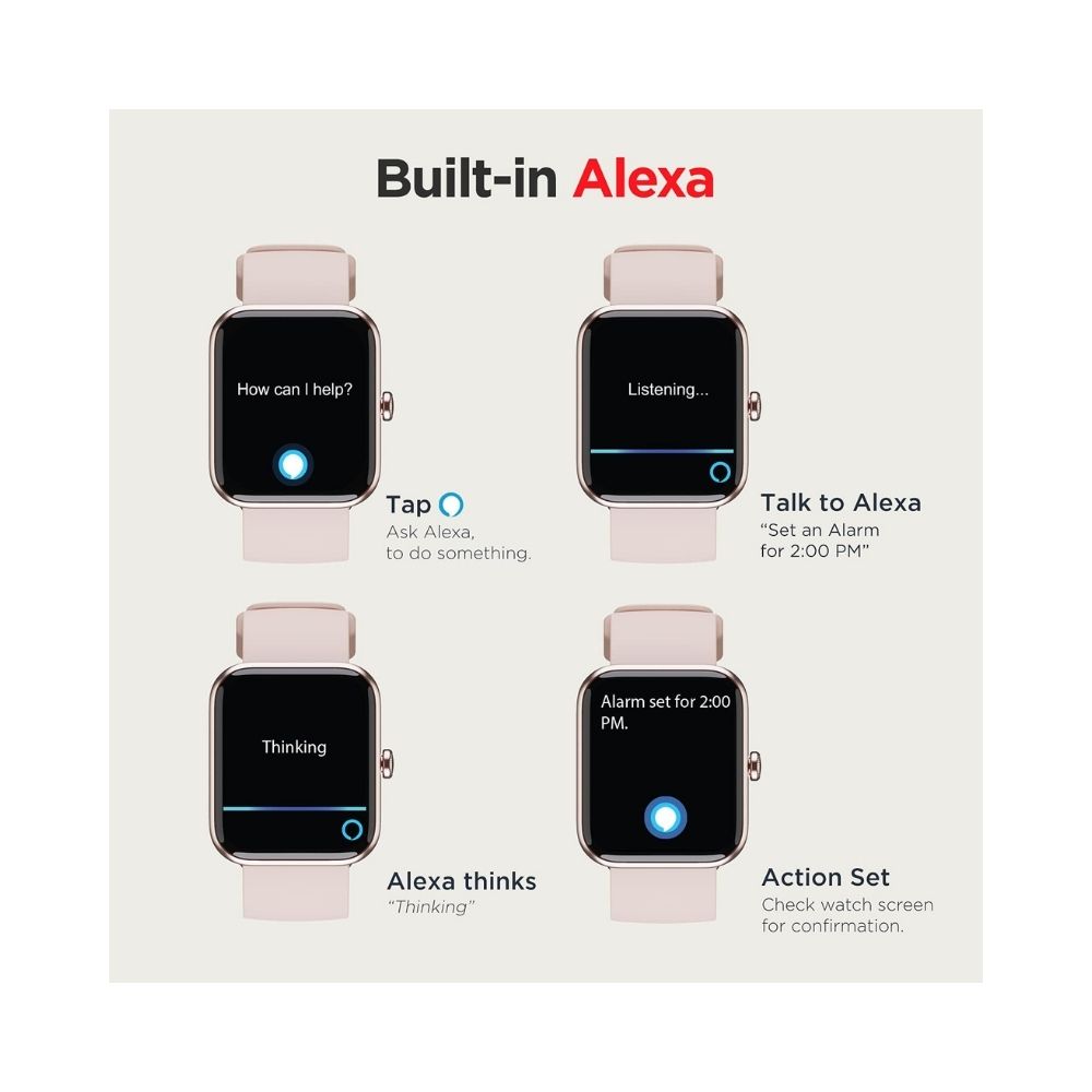 boAt Xtend Smartwatch with Alexa Built-in, 1.69ÃÂ HD Display (Sandy Cream)