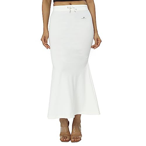 Bodyband Saree Shapewear for Women White Shapewear Petticoat for Women Smooth Curve Peticote Innerwear for Women Saree in Party Saree Shaper for Women, Ladies - (White - XL)
