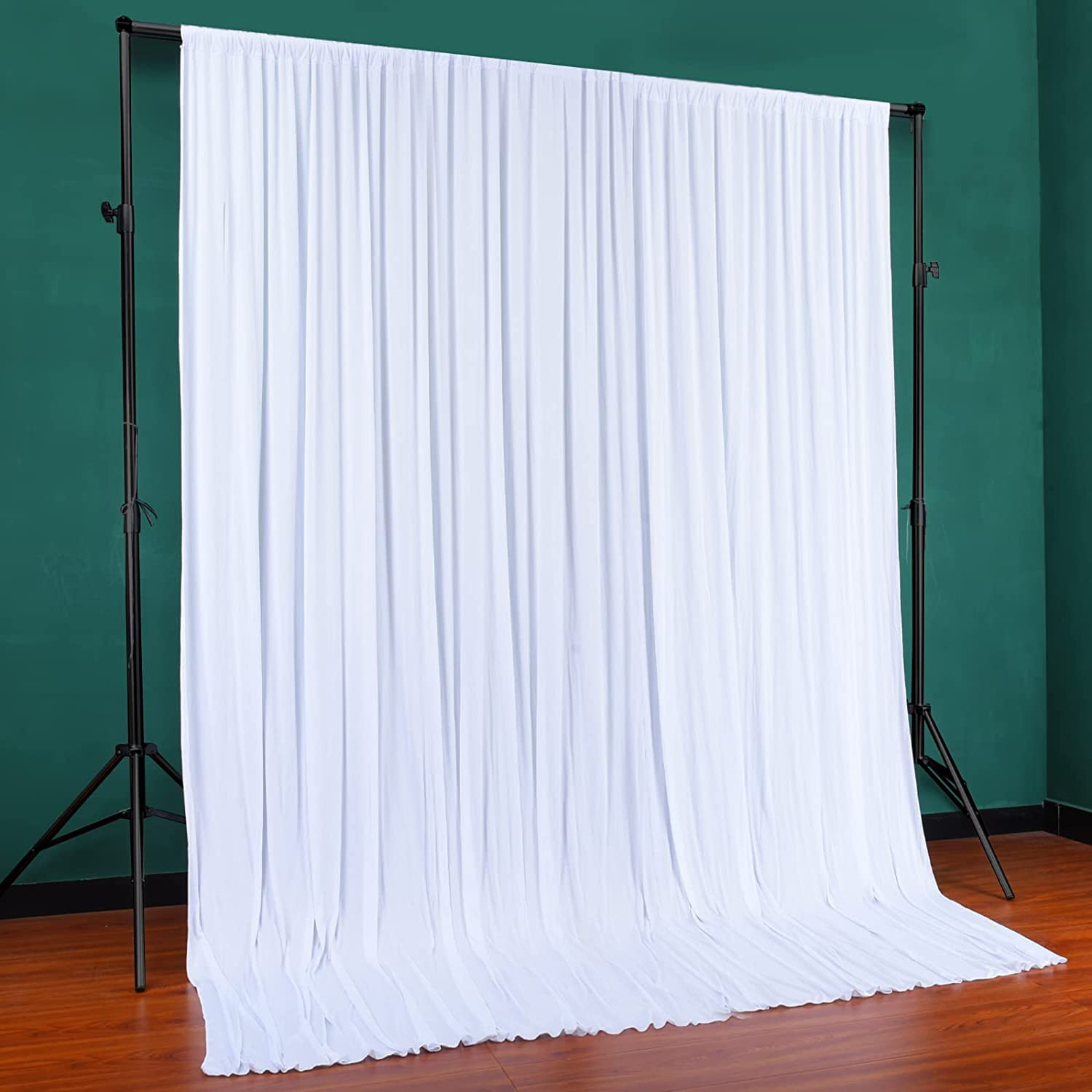 Boltove® White Wrinkle Free Decoration Backdrop Curtain Drapes White Backdrop Panels Background for Photography Wedding Parties Birthday Anniversary Function | Set of 2 |