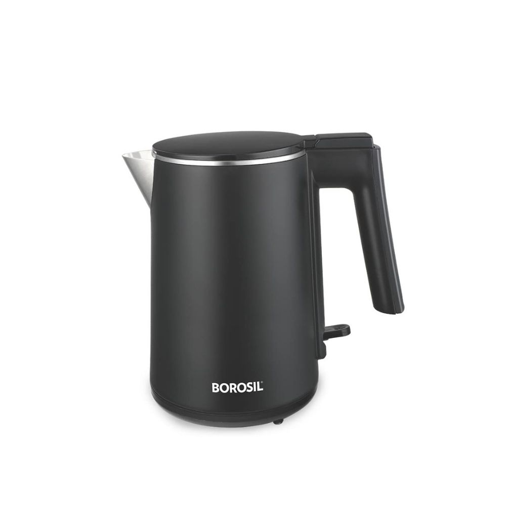 Borosil Cooltouch Electric Kettle Stainless Steel Inner Body Boil Water For Tea Coffee Soup 1 L