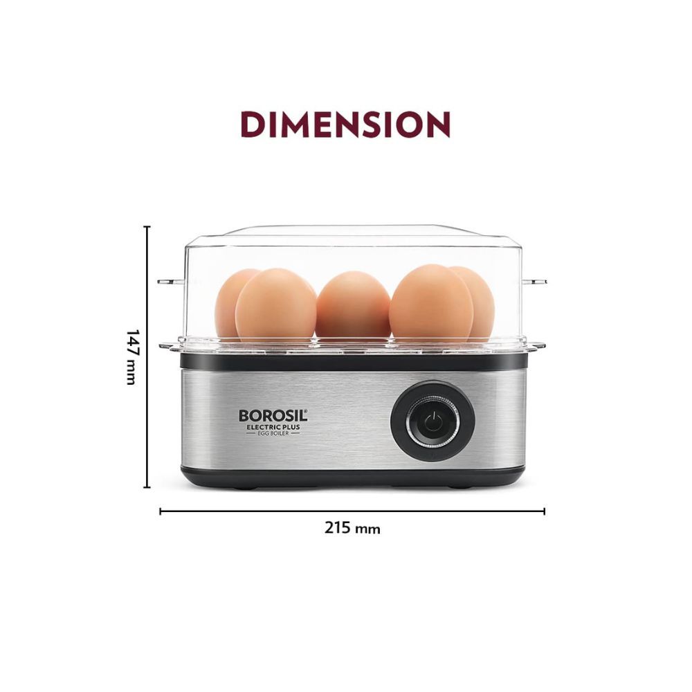 Borosil Electric Egg Boiler 8 Egg Capacity For Hard Soft Medium Boiled Eggs