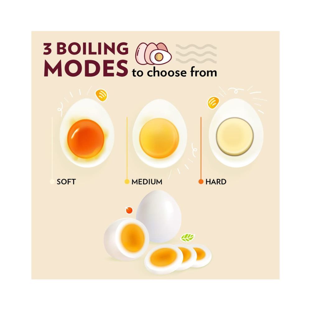 Borosil Electric Egg Boiler, 8 Egg Capacity, For Hard, Soft, Medium Boiled Eggs