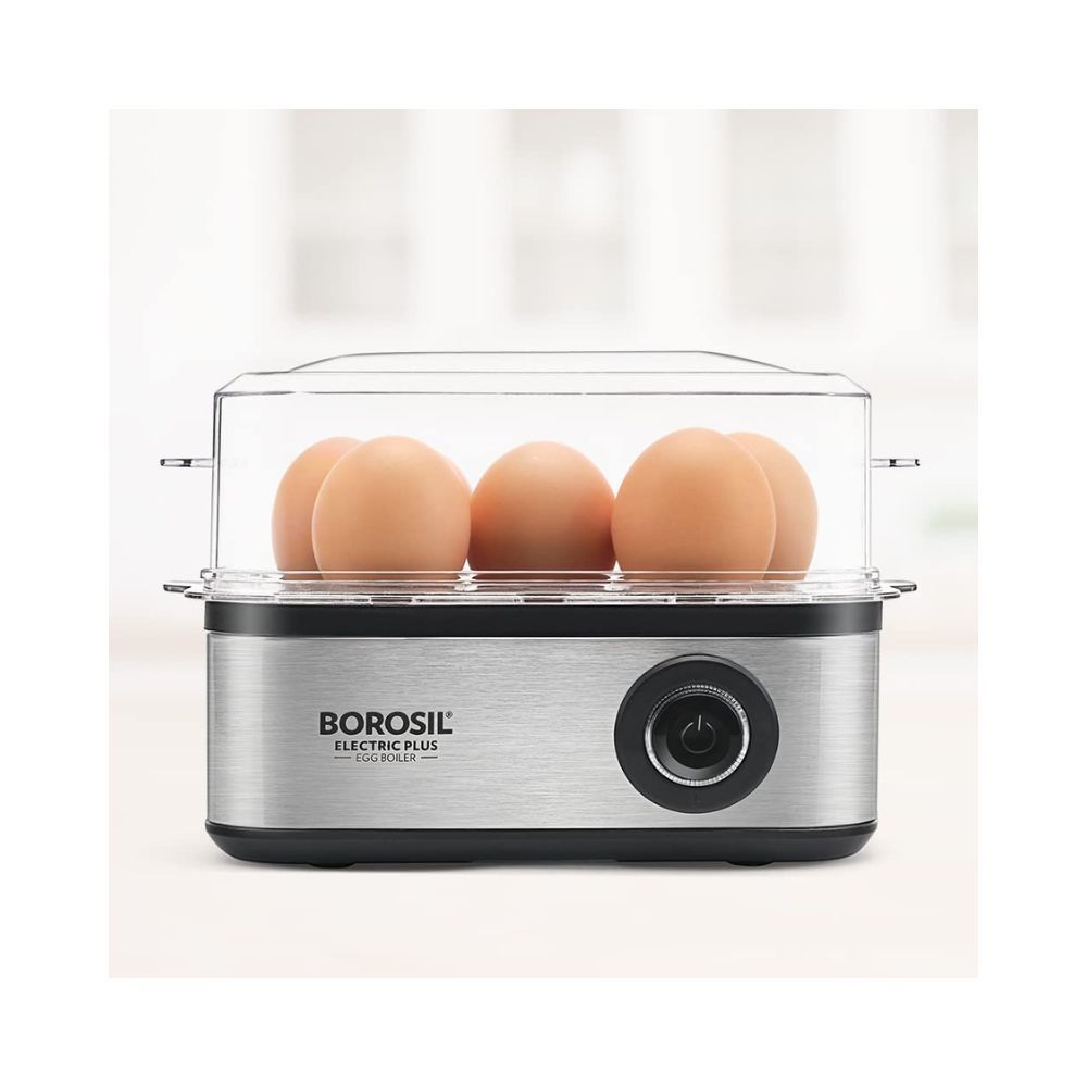 Borosil Electric Egg Boiler 8 Egg Capacity For Hard Soft Medium Boiled Eggs
