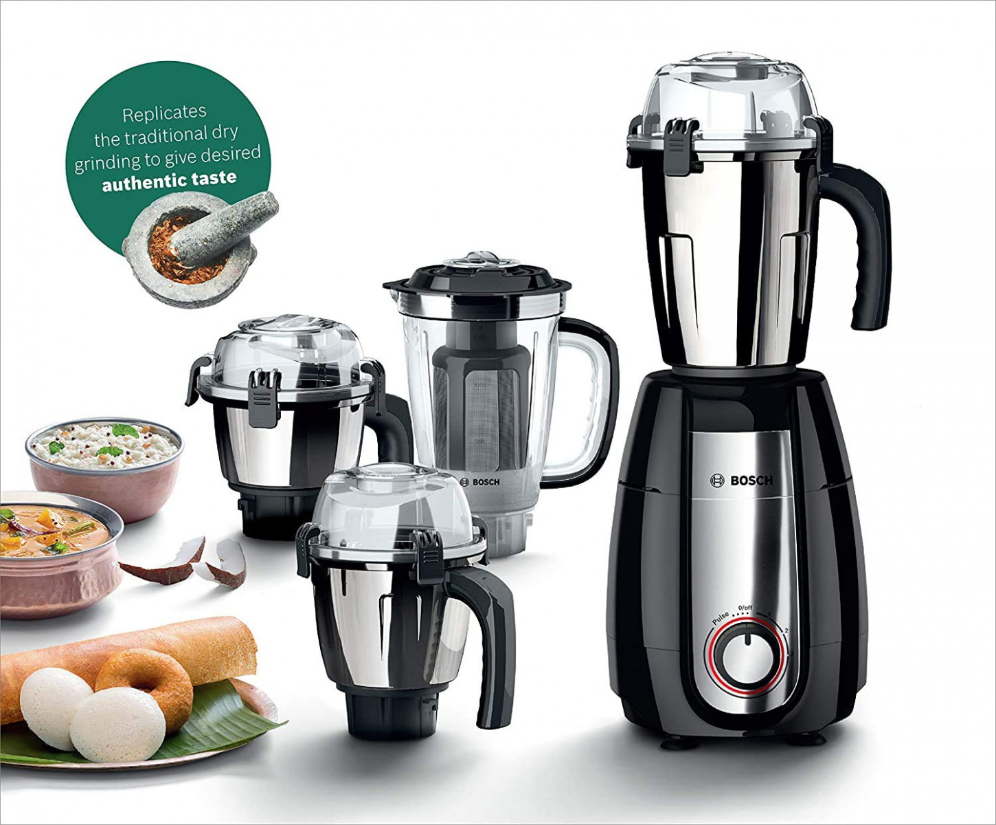 Bosch Appliances TrueMixx Pro Mixer Grinder MGM8642BIN 750W 4 Jars Black