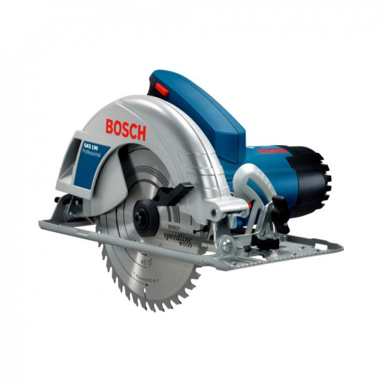 Bosch GKS 190 Heavy Duty Electric Circular Saw, 1,400W, 5,200 rpm, 184 mm Blade, 20 mm Bore, Air Blower, Bosch Click & Clean System, 4.1 kg + Key, Parallel Guide, Saw Blade, 1 Year Warranty