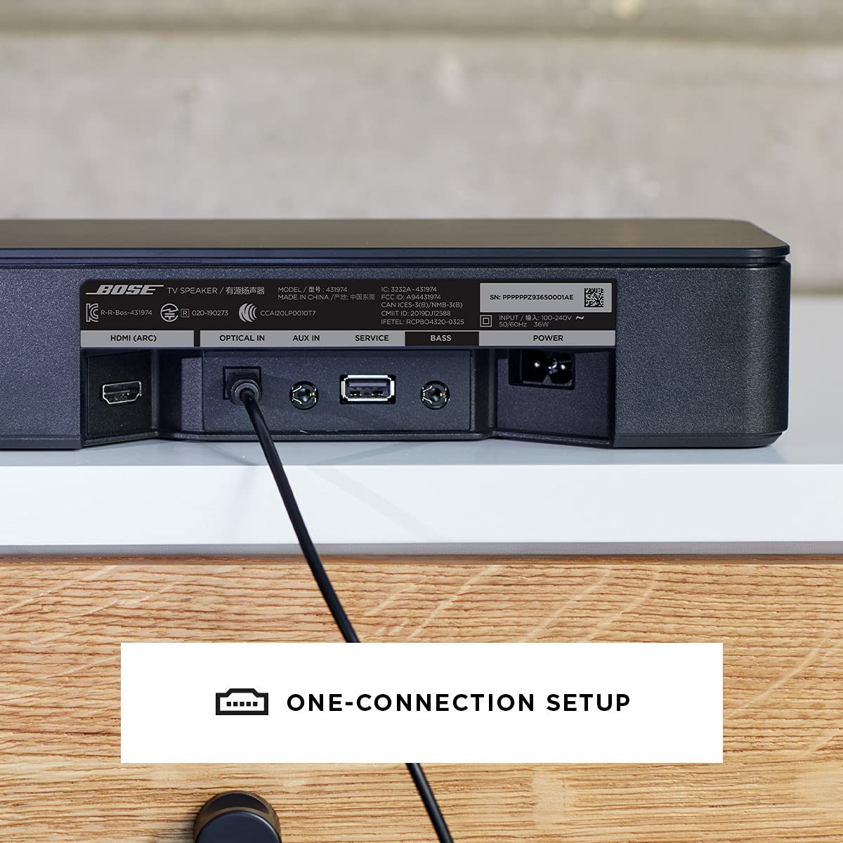 Bose TV Speaker- Small Soundbar for TV with Bluetooth and HDMI-ARC Connectivity Includes Remote Control and Optical Audio Cable Wall mountable Black