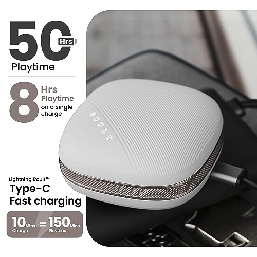Boult Audio Newly Launched W50 Bluetooth Truly Wireless In Ear Earbuds with 50H Playtime, Quad Mic ENC, 45ms Low Latency Gaming, Dual Tone Fast Charging Case, 13mm Bass Drivers, IPX5 TWS (Silver Sand)
