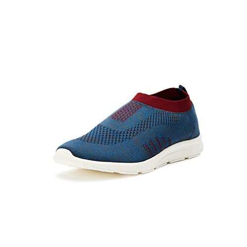 Bourge Men's Vega Pearl-z2 Blue and Red Running Shoes-9 UK 4,Size 9 UK