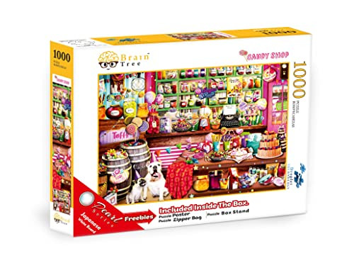 Brain Tree - Candy Shop - Pearl Series - 1000 Piece Puzzles for for Adults and Kids 12+ Unique Puzzles for Adults and Kids 1000 Pieces and Droplet Technology for Anti Glare & Soft Touch