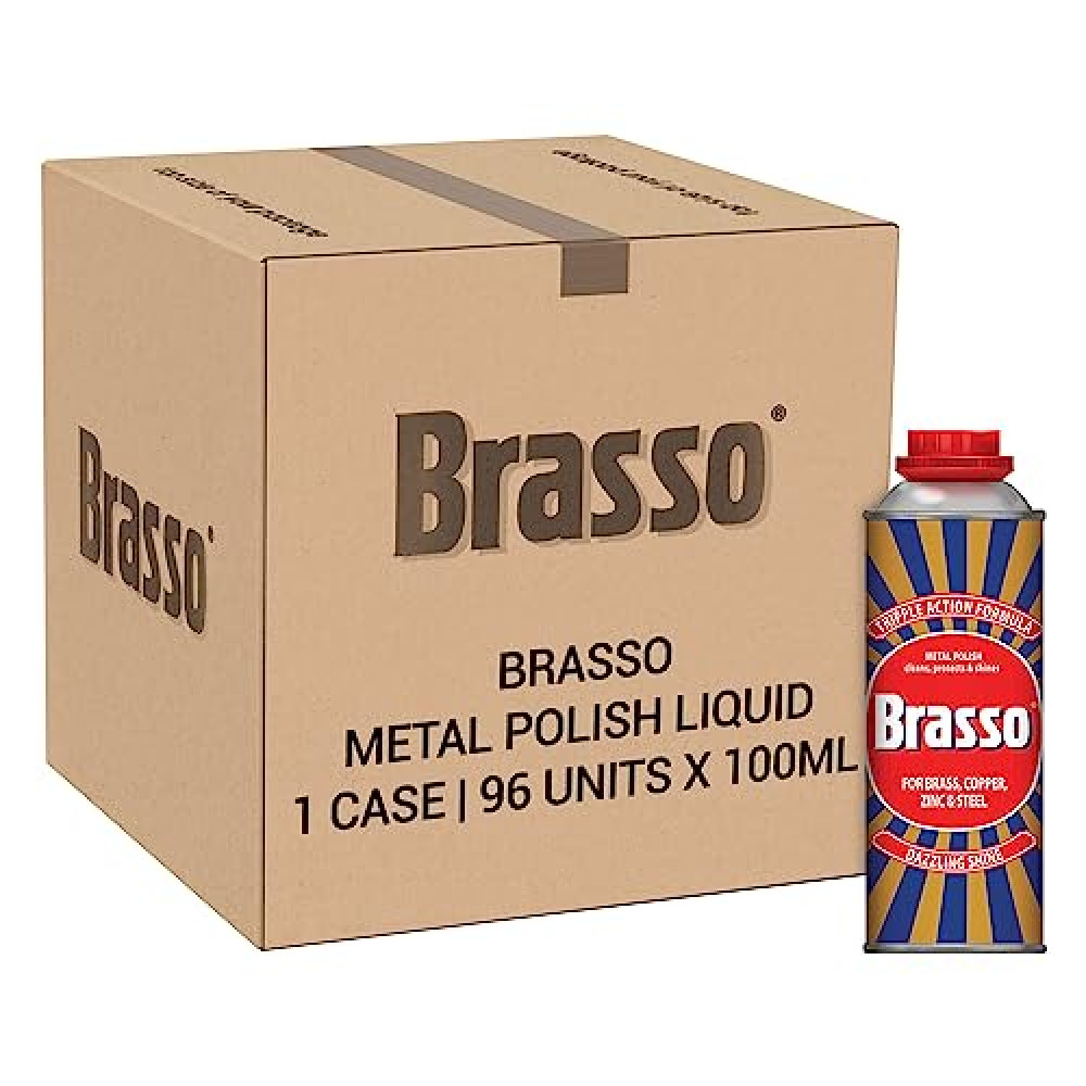 Brasso Metal Polish Liquid - 100 ml (Pack of 96), Brasso Brass Cleaner, Brass  Cleaning Liquid