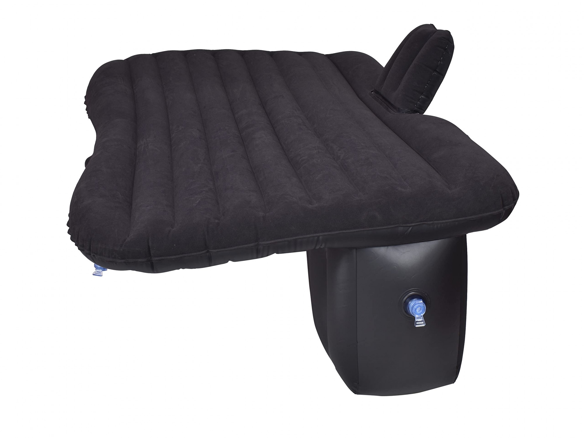 BROGBUS RAF Car Travel Vehicle Inflatable Cushion Mattress with Two Air Pillows, Car Air Pump and Repair tikki for Car Travel (Black, 53.5 x 32.2 x 16.5 Inches)