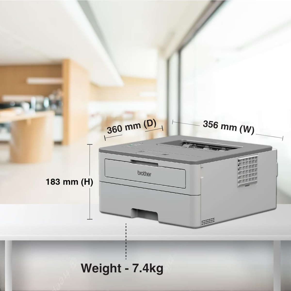 Brother HL-B2000D Mono Laser Printer with Auto Duplex Printing Toner Box Technology Grey