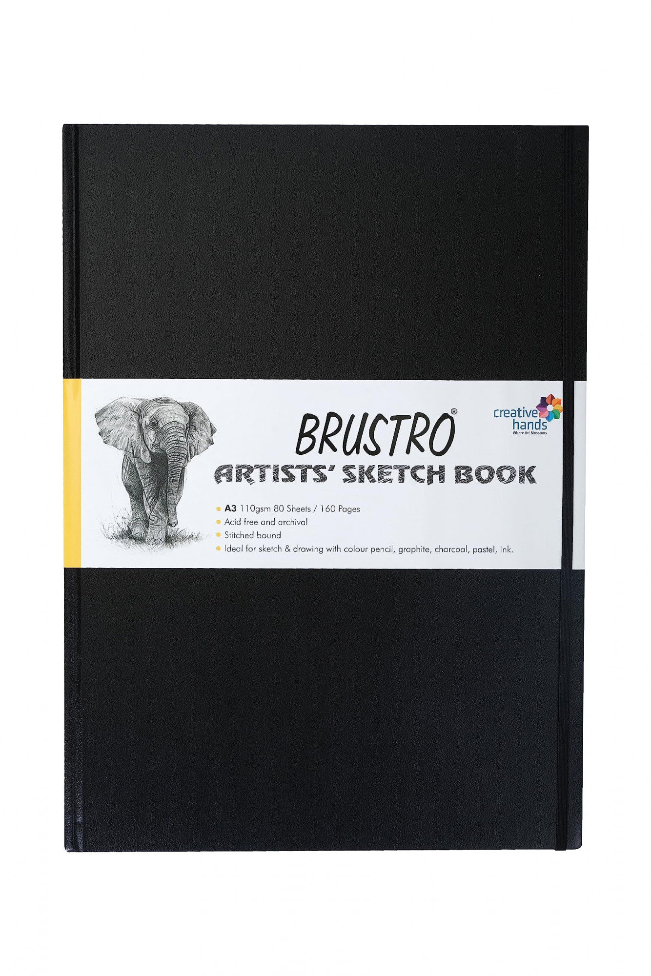 Brustro Artists Stitched Bound Sketch Book, A3 Size, 160 Pages, 110 GSM,Size A3 Stitched
