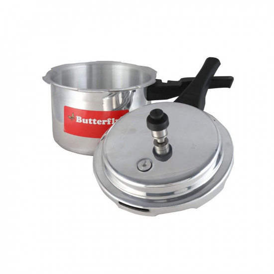 Butterfly Cordial Induction Base Aluminium Pressure Cooker with Outer Lid 3 Litres Silver