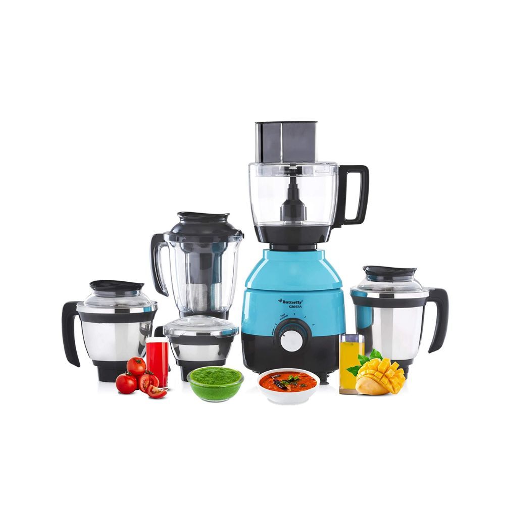 Butterfly Cresta Food Processor 1 HP 750 Watts 5 Jars Turquoise Green  Black