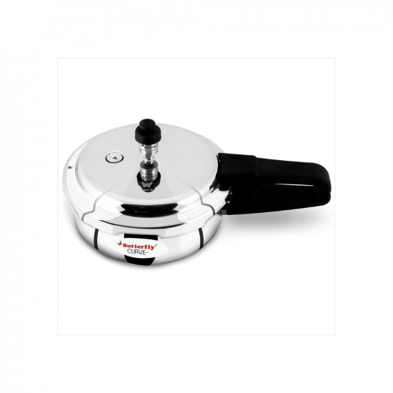 Butterfly Curve Stainless Steel Outer Lid Pressure Cooker 2 Litre Silver