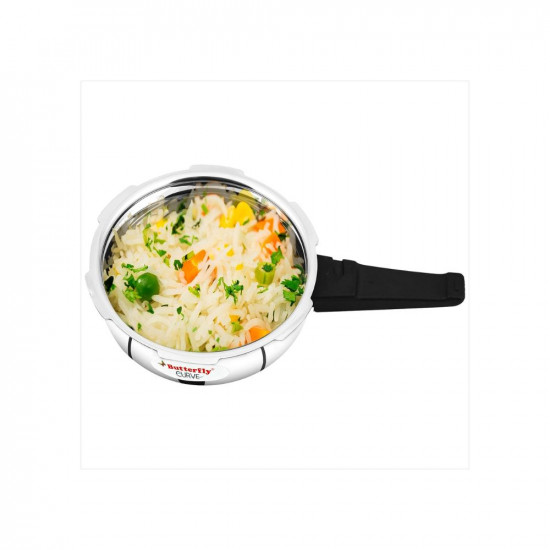 Butterfly Curve Stainless Steel Outer Lid Pressure Cooker 2 Litre Silver