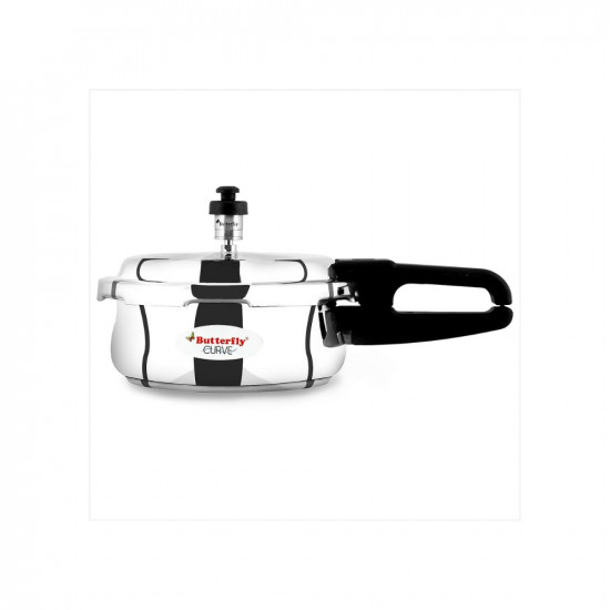 Butterfly Curve Stainless Steel Outer Lid Pressure Cooker 2 Litre Silver