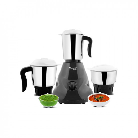 Butterfly Hero Mixer Grinder 500W 3 Jars Grey