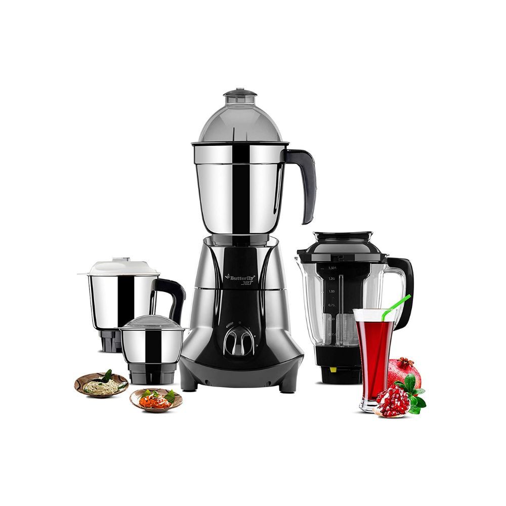 Butterfly Jet Elite Mixer Grinder 750W 4 Jars Grey