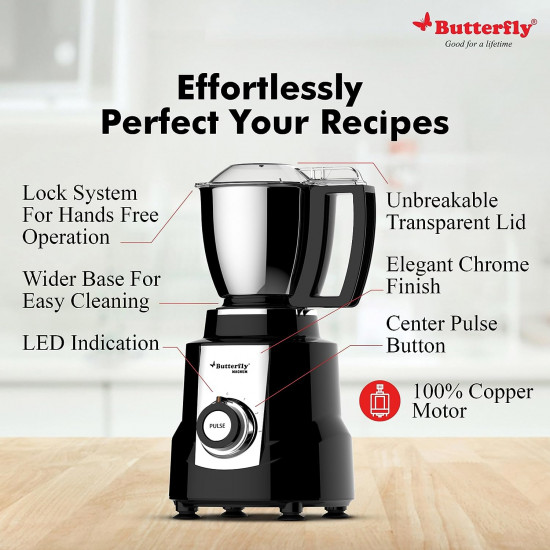 Butterfly Magnum 12 Hp Mixer Grinder 4 Jar 900 Watt Black